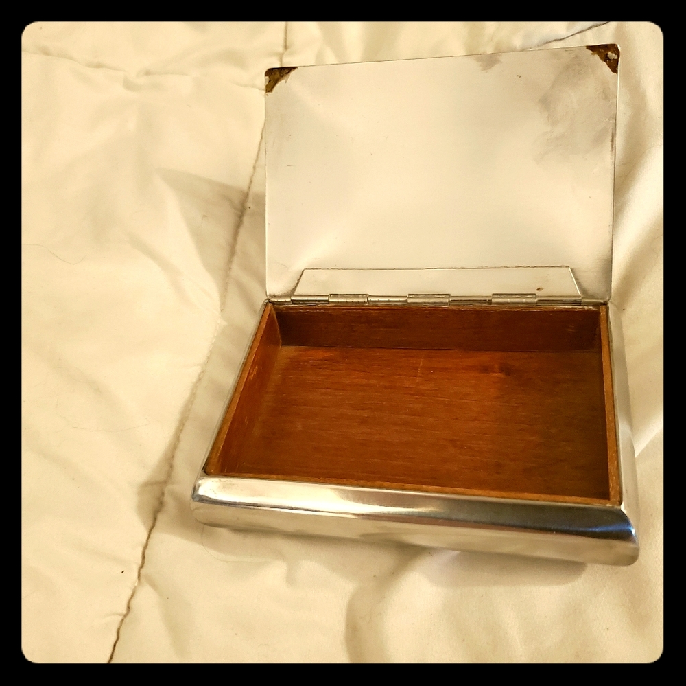 Charming OHIA Rostfritt Stal vintage cigarette cas